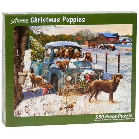 Vermont Christmas Company Christmas Puppies Jigsaw Puzzle