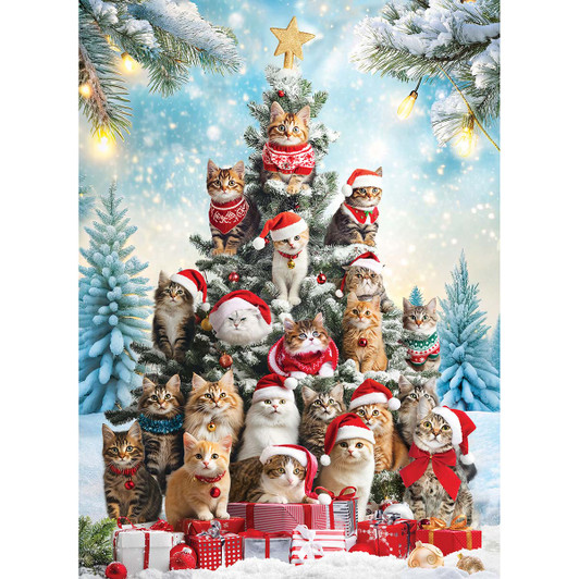 Eurographics Christmas Tree Cats Jigsaw Puzzle
