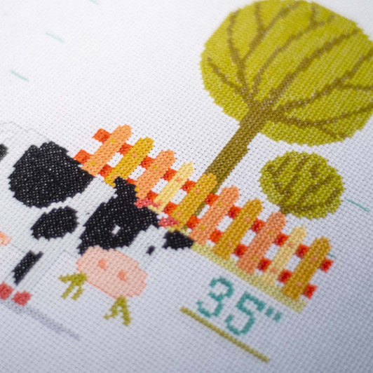 Vervaco At the Farm Growth Chart Counted Cross-Stitch Kit