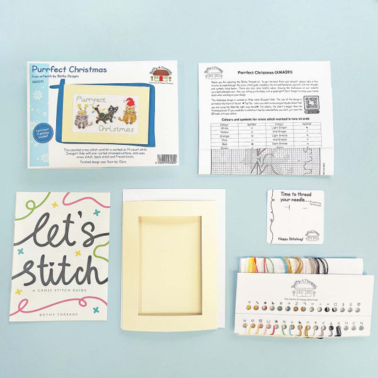 Bothy Threads Purrfect Christmas Christmas Card Counted Cross-Stitch Kit