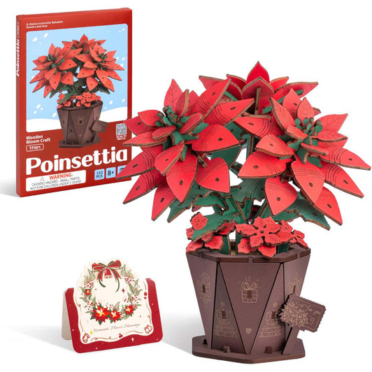 Robotime Poinsettia Model - Wood