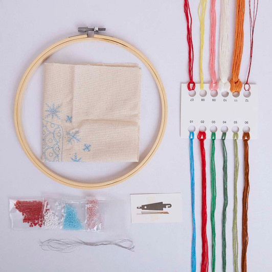 Gingerbread House Hoop Stamped Embroidery Kit