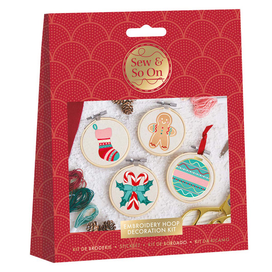 Deck The Halls Mini Hoops Stamped Embroidery Kit