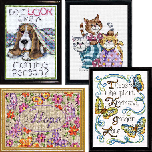Design Works Counted Cross-Stitch, Set of 4 Counted Cross-Stitch Kit