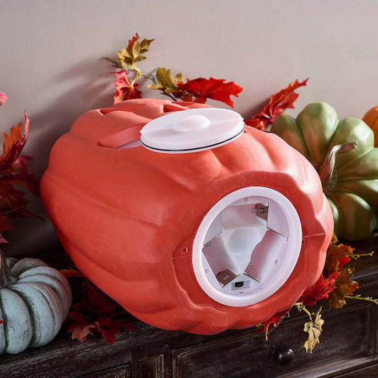 Illuminated Orange Pumpkin with Light Show