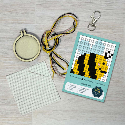 The Crafty Kit Company Bee Yourself! Mini Matchbox Counted Cross-Stitch Kit