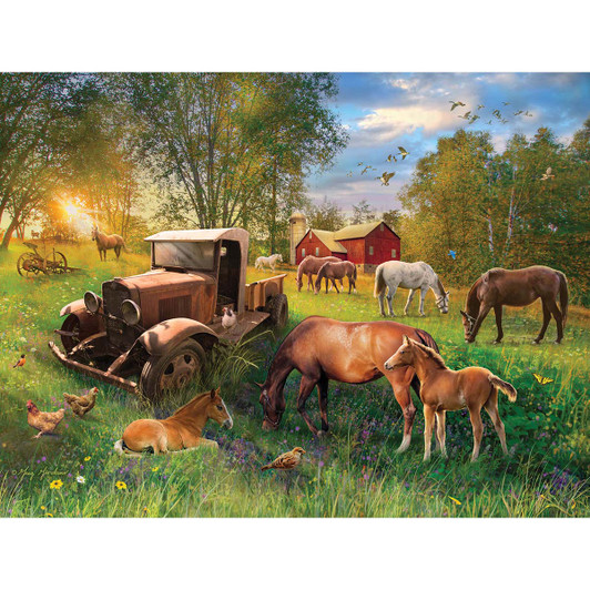 Karmin International Old Truck & Horses Jigsaw Puzzle