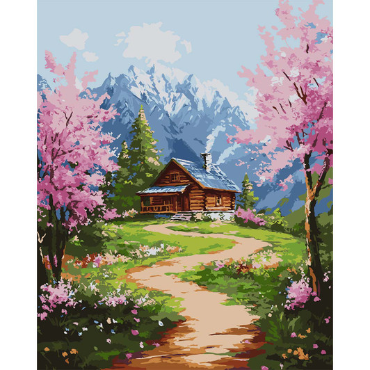Winnie’s Picks Springtime Chalet Escape Paint by Number Kit