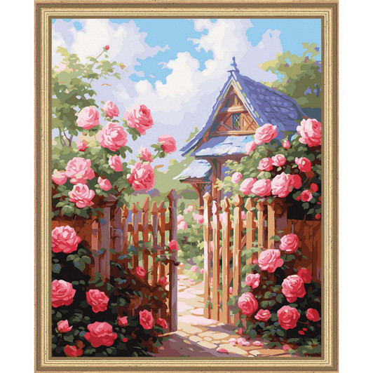 Adbrain Blossoming Cottage Kit & Frame Paint by Number Kit