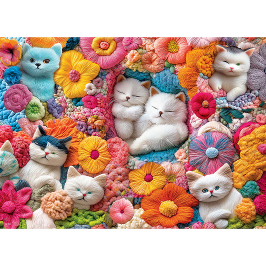Masterpieces Puzzle Co Cozy Cat Bouquet Jigsaw Puzzle