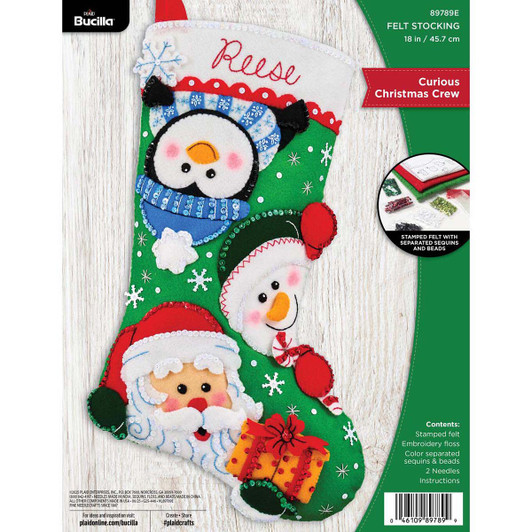 Bucilla Curious Christmas Crew Stocking Kit