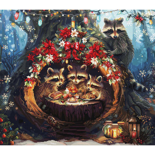 Diamond Art Club Racoon Christmas Diamond Painting