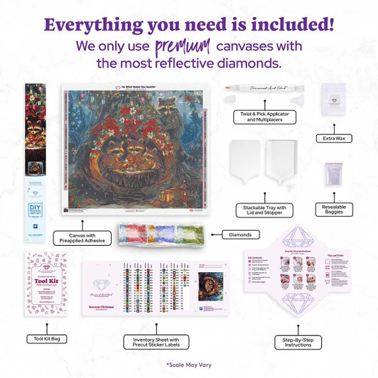 Diamond Art Club Racoon Christmas Diamond Painting