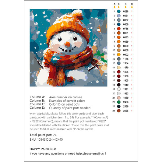 Craftoria Colorful Frosty Paint by Number Kit