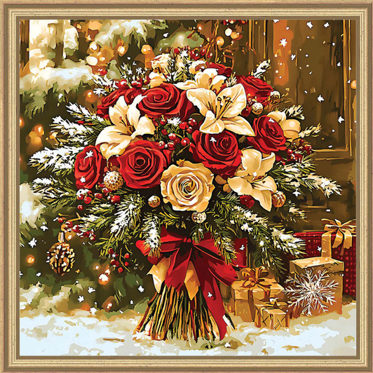 Craftoria Crimson Frost Kit & Frame Paint by Number Kit