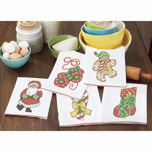 Signs of the Season Christmas Towel Set Thread Kit
