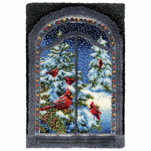 Herrschners Winter Cardinal Window Latch Hook Kit