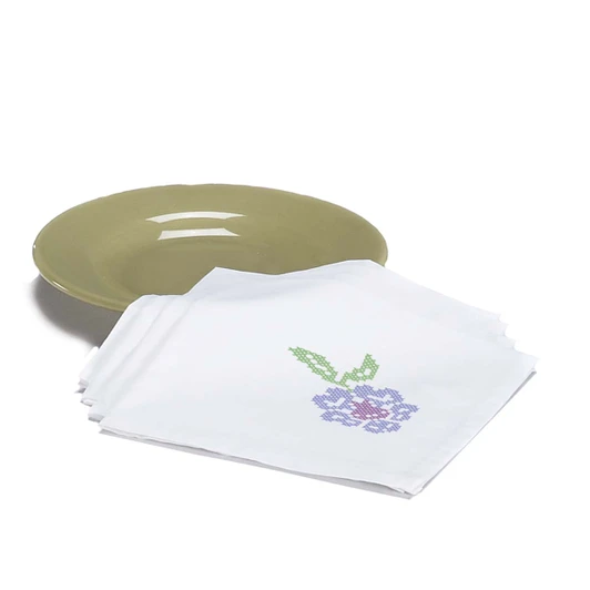 Herrschners Botanical Beauties Napkins Stamped Cross-Stitch