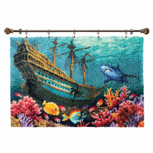 Herrschners Shipwreck Harbor Kit & Hanger Latch Hook Kit