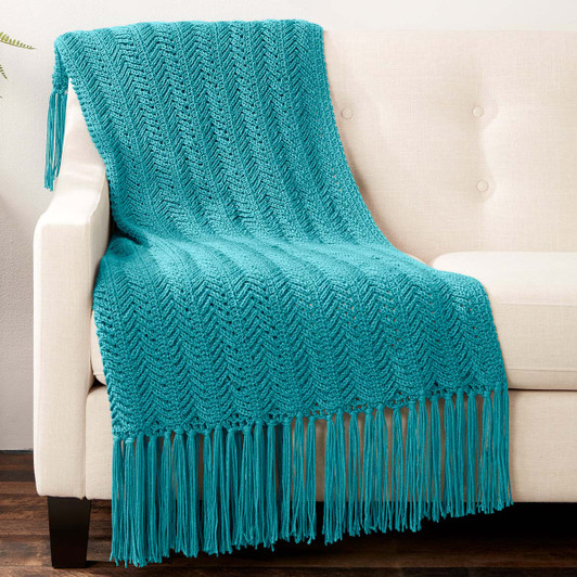 Caron Vertical Herringbone Blanket Crochet Kit