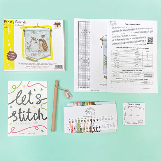 Bothy Threads Frosty Friends Pennant Flag Counted Cross-Stitch Kit