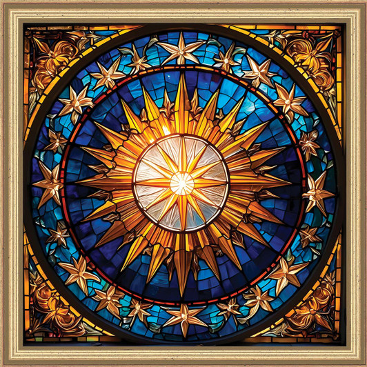Sunrays Creations Needlearts Stained Glass Sunburst Chart & Fabric Counted Cross-Stitch