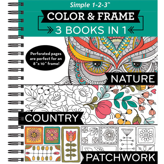 Brain Games Nature, Country, Patchwork Color & Frame Coloring Book