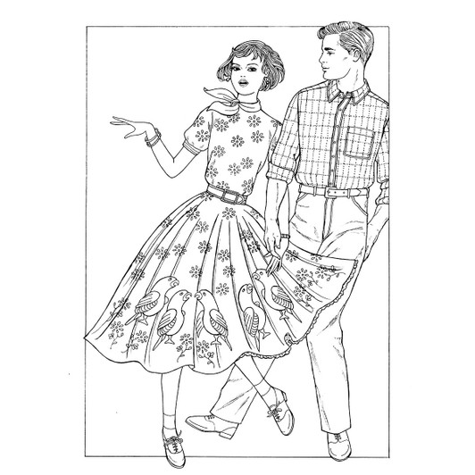 Dover Fabolous Fashions of the 1950's Coloring Book