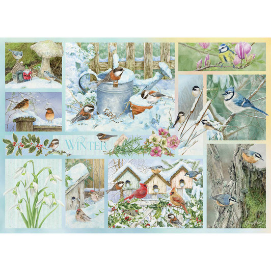 Cobble Hill Garden Birds in Winter Jigsaw Puzzle