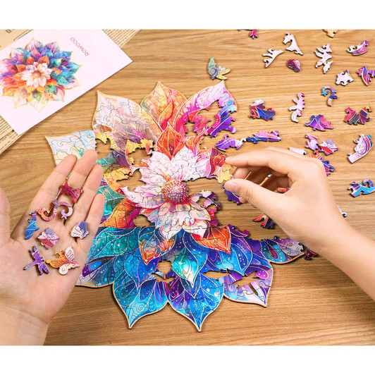Robotime Mystic Manadala Flower Wooden Jigsaw Puzzle
