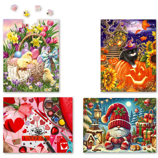 Springbok Holiday Puzzles, Set of 4 Jigsaw Puzzle