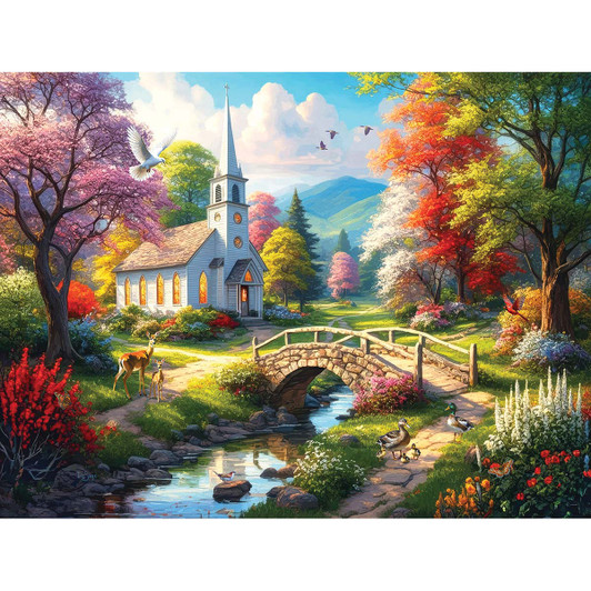 SunsOut Sanctuary in Blooming Harmony Jigsaw Puzzle