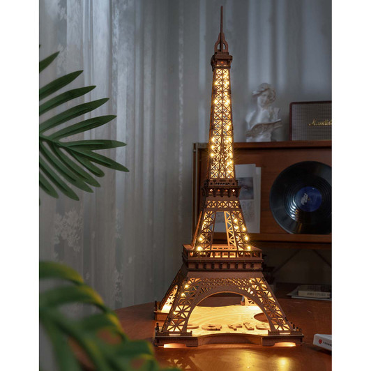 Robotime Night of the Eiffel Tower 3D Model - Wood