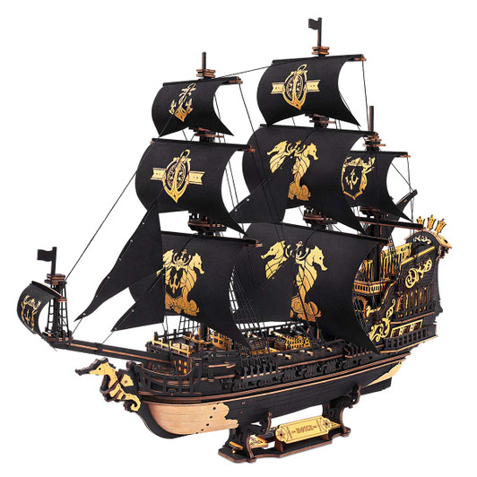 Robotime The Seahorse Barque 3D Model - Wood