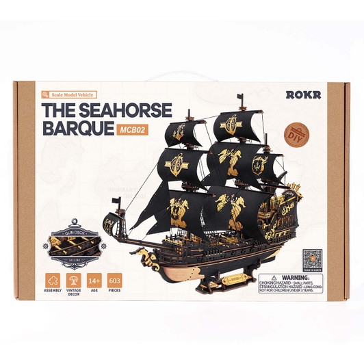 Robotime The Seahorse Barque 3D Model - Wood