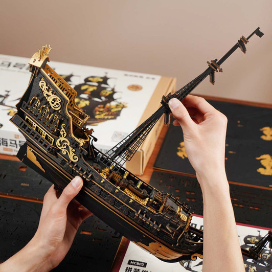 Robotime The Seahorse Barque 3D Model - Wood