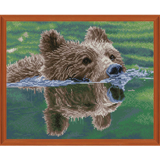 Diamond Dotz Grizzly Swim Kit & Frame Diamond Painting