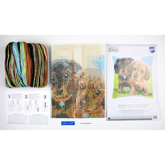 Vervaco Dachshunds Cushion Needlepoint Kit