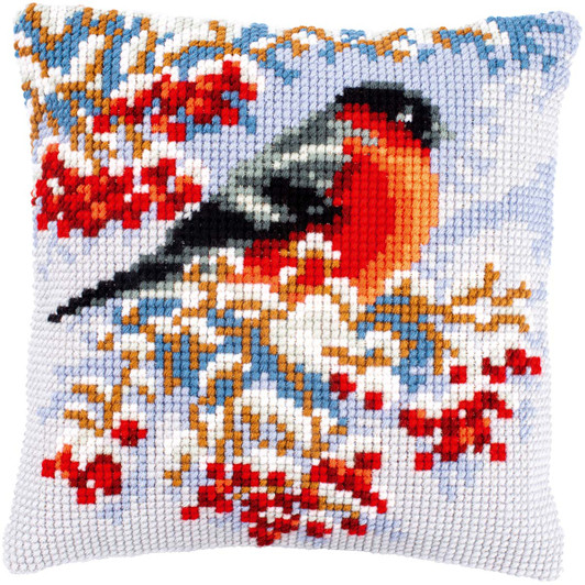 Vervaco Goldfinch in Winter Cushion Needlepoint Kit