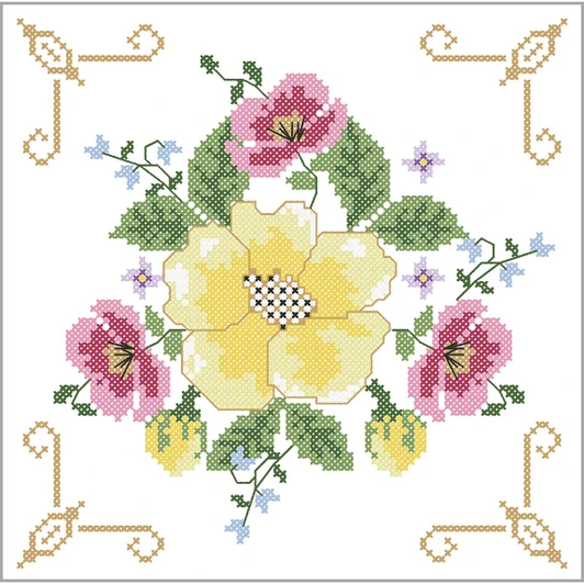 Herrschners Garden Bouquet Quilt Blocks Thread Kit