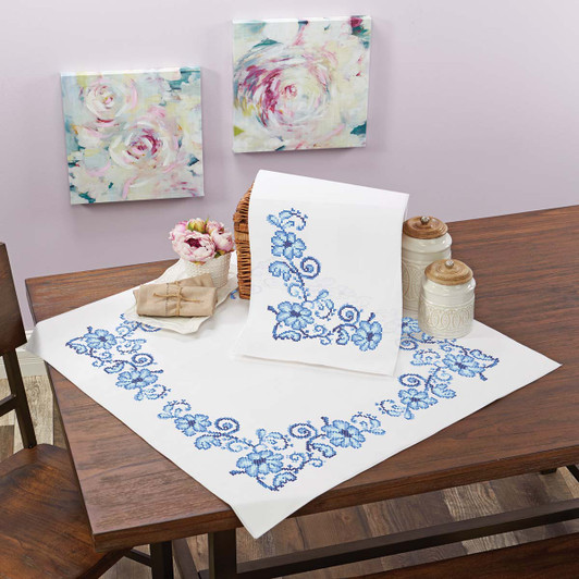 Blue China Topper & Runner Thread Kit