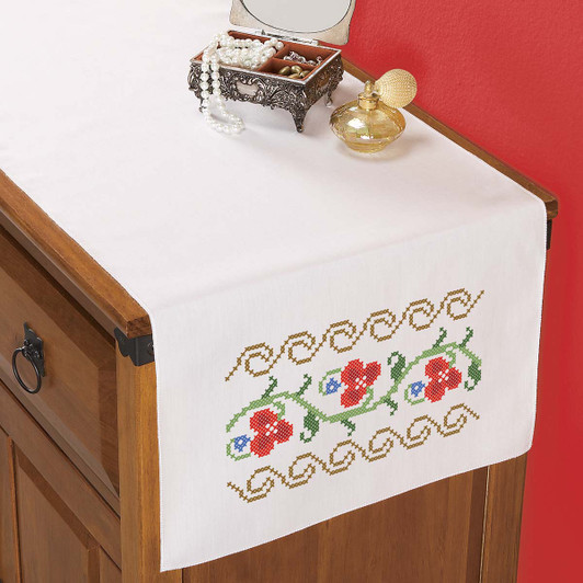 Herrschners Juliet Dresser Scarf Stamped Cross-Stitch