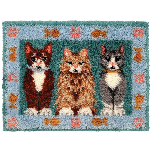 Herrschners Cat Life Latch Hook Kit