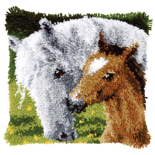 Vervaco Horse & Foal Pillow Cover Latch Hook Kit