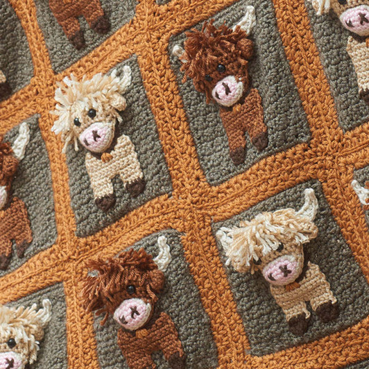 Leisure Arts Highland Cows Blanket Crochet Kit