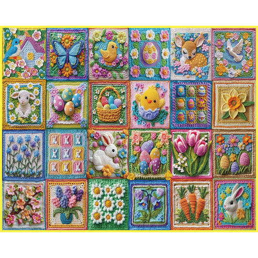 White Mountain Easter Crochet Jigsaw Puzzle