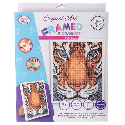 Craft Buddy Tiger Face Framed Diamond Painting