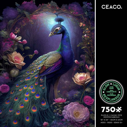Ceaco Peacock Glow in the Dark Jigsaw Puzzle