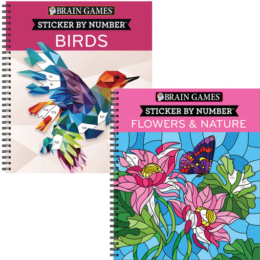 Brain Games Birds & Flowers, Set of 2 Sticker by Number