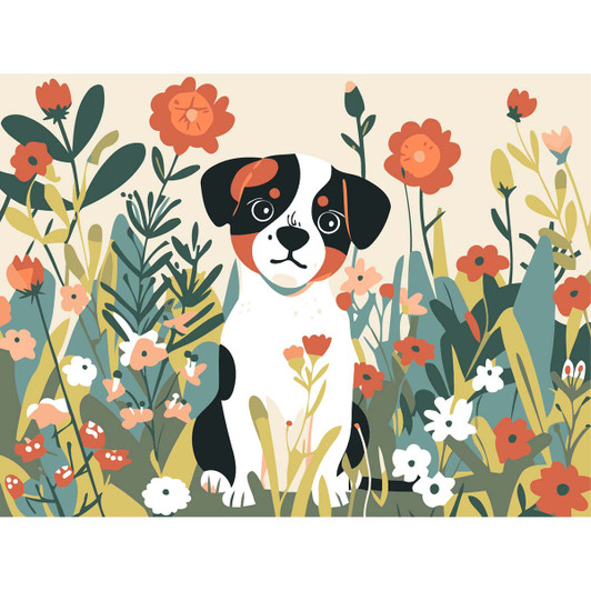 Winnie’s Picks Puppy in the Meadow Paint by Number Kit